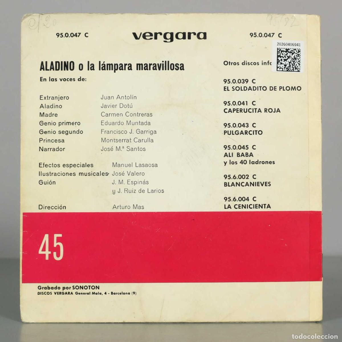 Discos de vinilo: SINGLE. Aladino - Editorial Vergara - Foto 2