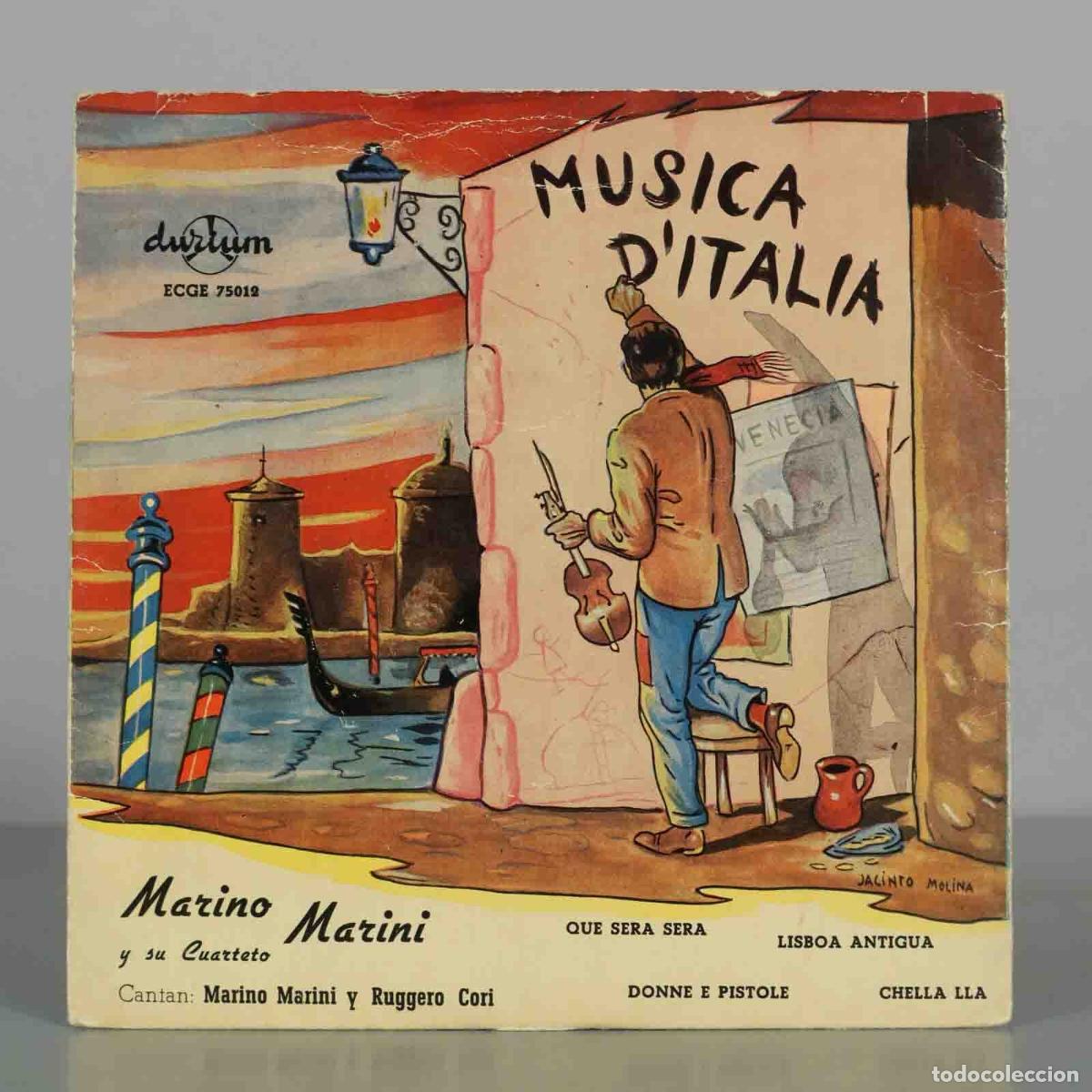 Discos de vinilo: EP. Musica D&acute;Italia - Que Sera Sera - Lisboa Antigua - Donne E Pistole - Chella Lla - Marino Ma