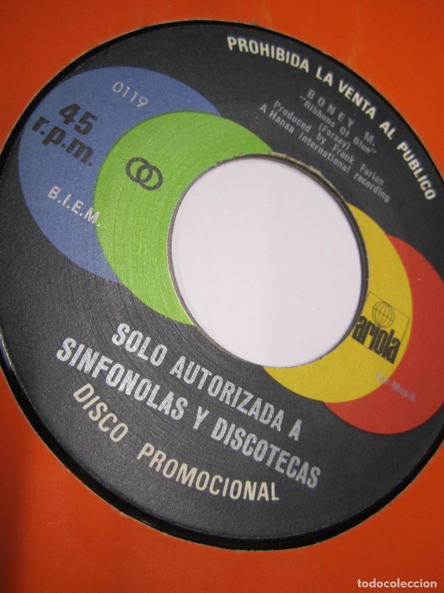 Discos de vinilo: disco vinilo single boney m ribbons of blue disco promocional