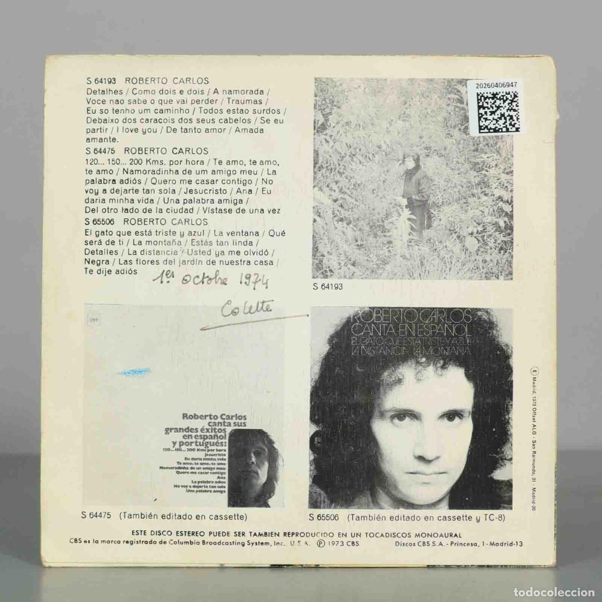 Discos de vinilo: SINGLE. La Distancia / La Monta&ntilde;a - Roberto Carlos - Foto 2