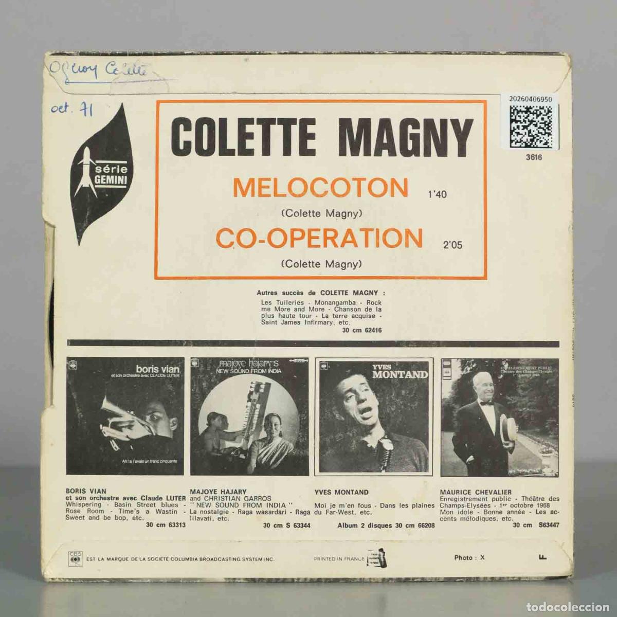 Discos de vinilo: SINGLE. Melocoton - Colette Magny - Foto 2