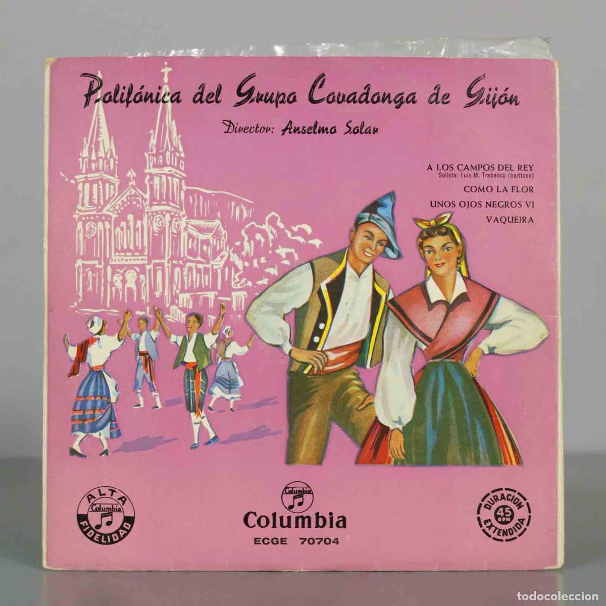 Discos de vinilo: SINGLE. Polif&oacute;nica del Grupo Covadonga de Gij&oacute;n - Anselmo Solar, Luis M. Trabanco