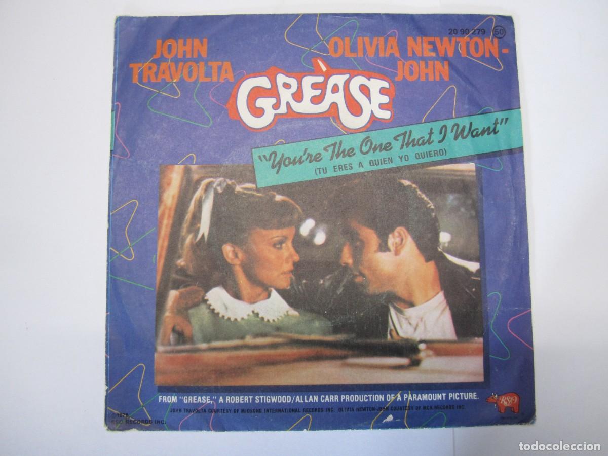Discos de vinilo: disco vinilo single grease alone at a drive-in john travolta - Foto 2