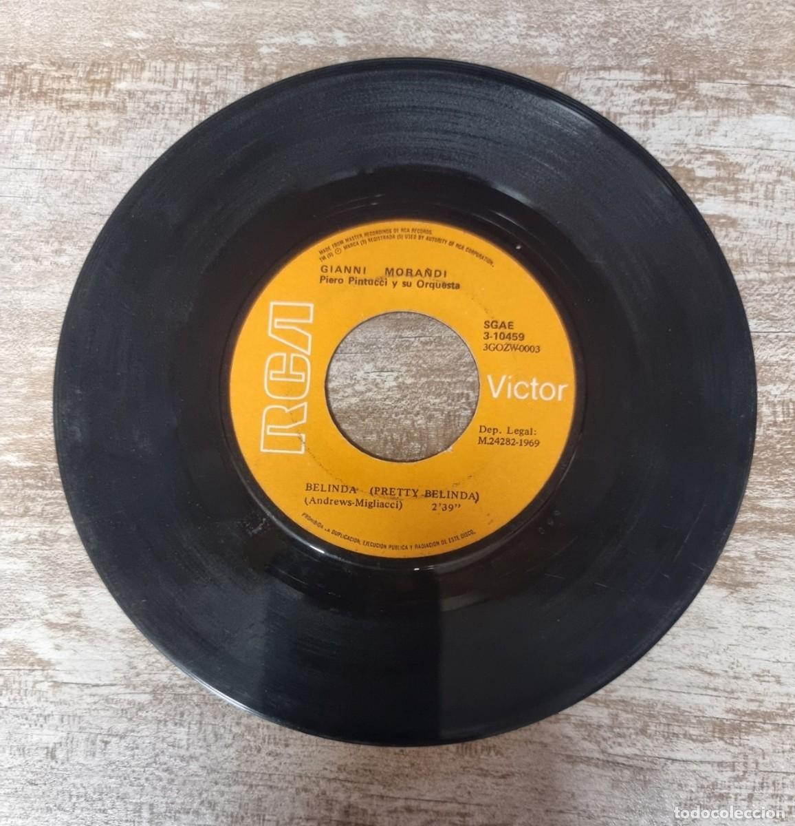 Dischi in vinile: GIANNI MORANDI - BELINDA / NON VOGLIO INNAMORARMI PIU - 1969