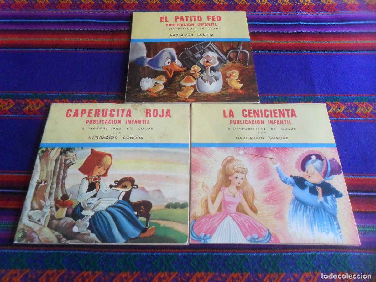 Discos de vinilo: NARRACI&Oacute;N SONORA 15 DIAPOSITIVAS EN COLOR 1 CAPERUCITA ROJA 14 LA CENICIENTA 19 EL PATITO FEO. 1967