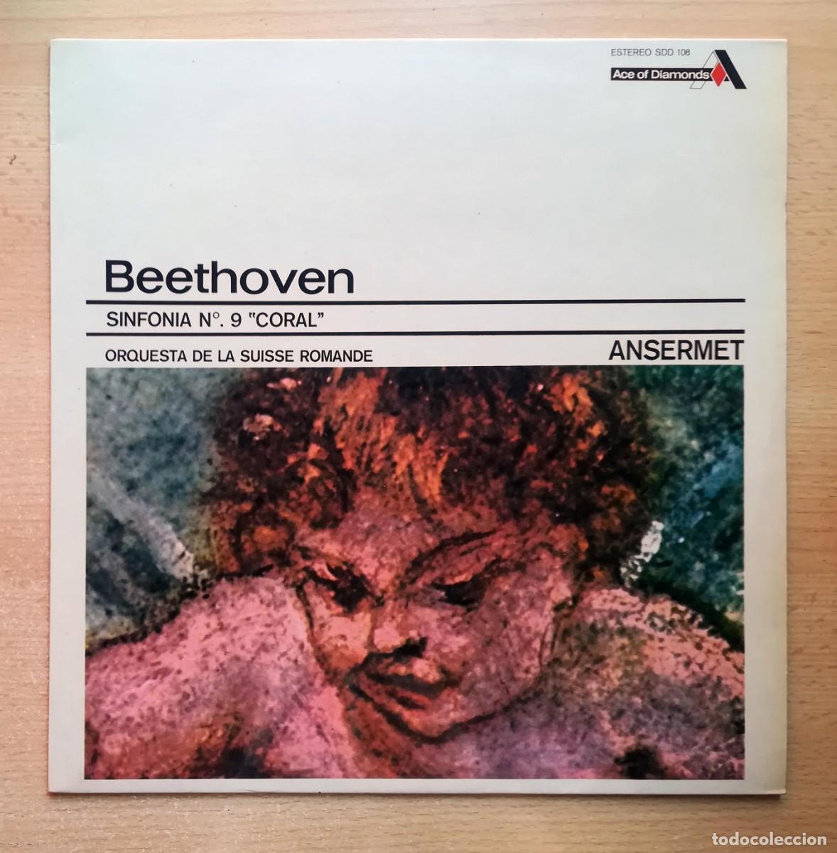 Discos de vinilo: Beethoven. Sinf. N&ordm; 9 Coral. Orquesta de la Suisse Romande. Ansermet. LP Decca Ace of diamonds.