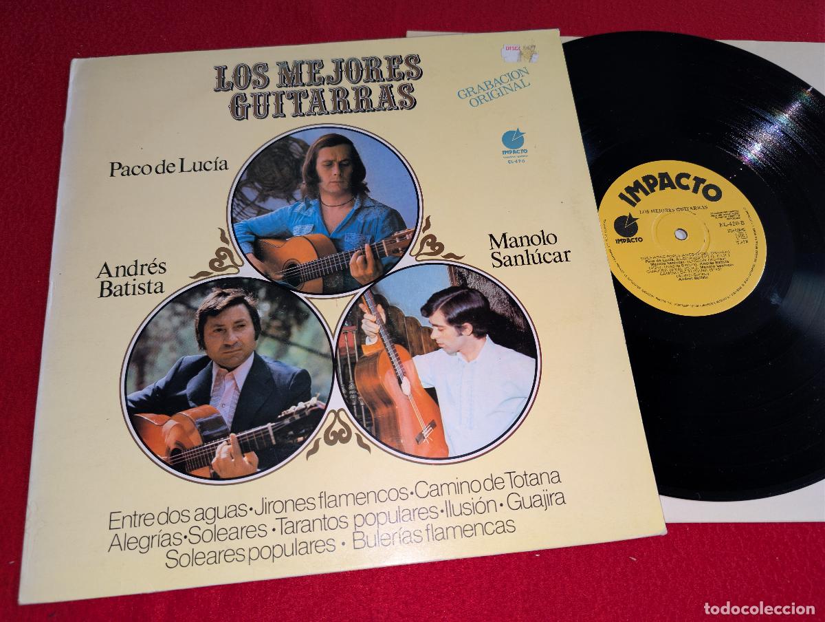 Discos de vinilo: LOS MEJORES GUITARRAS Paco de Lucia+Andres Batista+Manolo Sanlucar LP 1977 Impacto