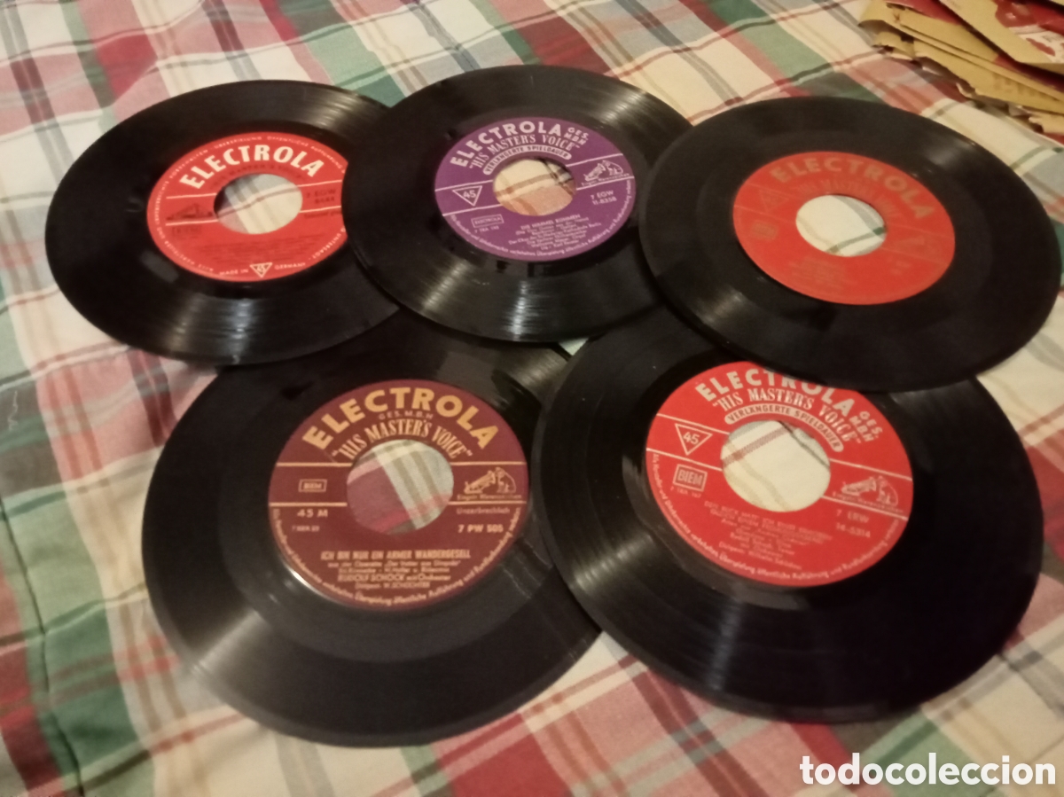 Discos de vinilo: 5 singles ELECTROLA ( LA VOZ DE SU AMO EN ALEMANIA )
