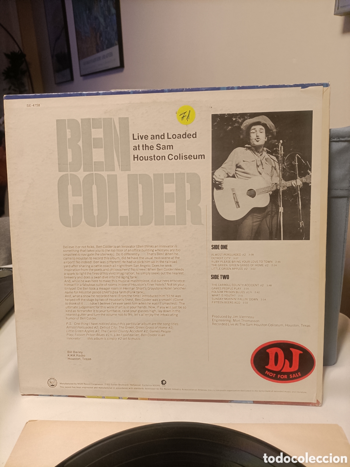 Discos de vinilo: Disco a&ntilde;os 70 USA,Ben Colder - Foto 3