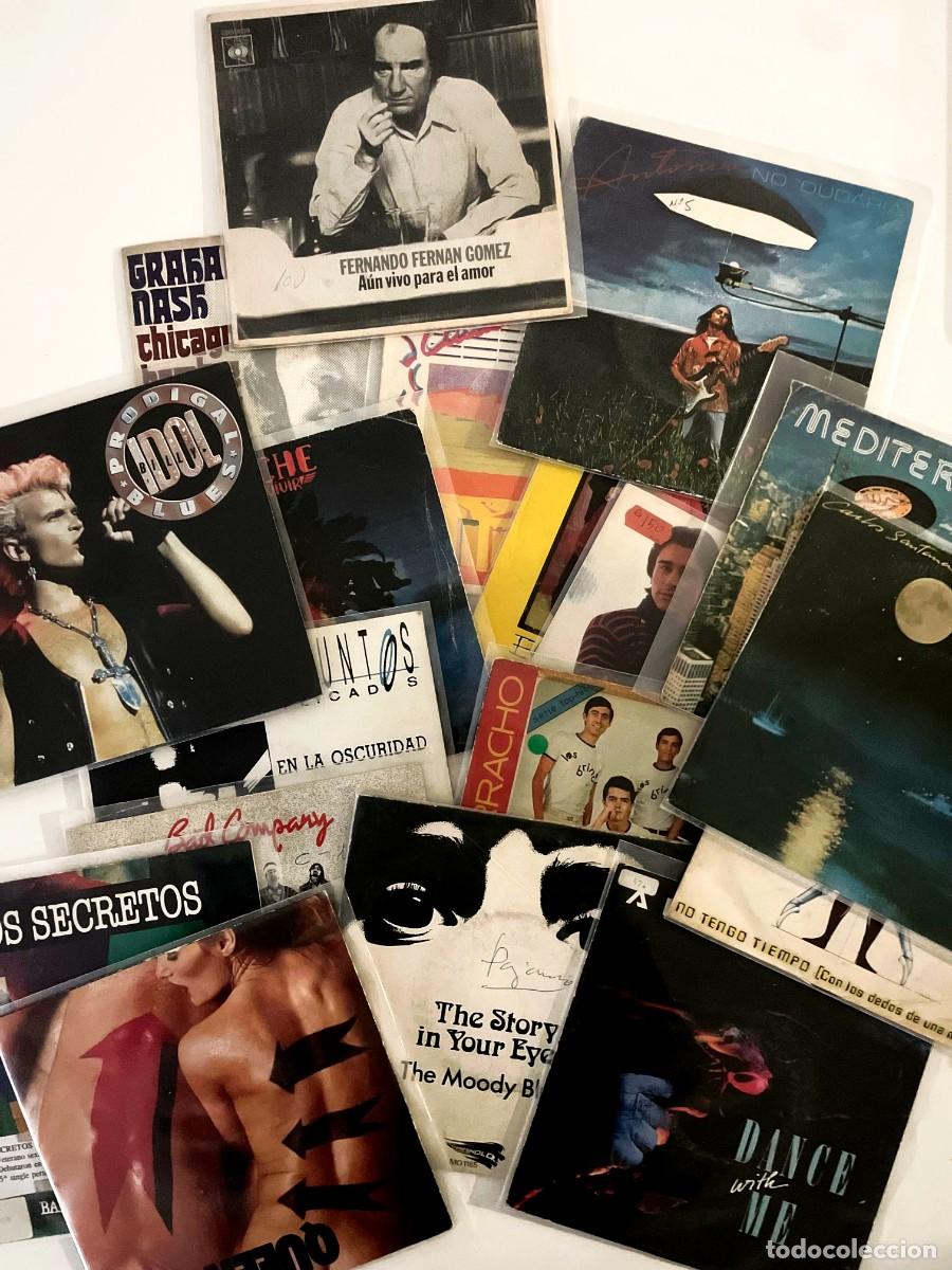 Discos de vinilo: Lote 18 discos vinilo single 7&rdquo; a&ntilde;os 80 y Movida