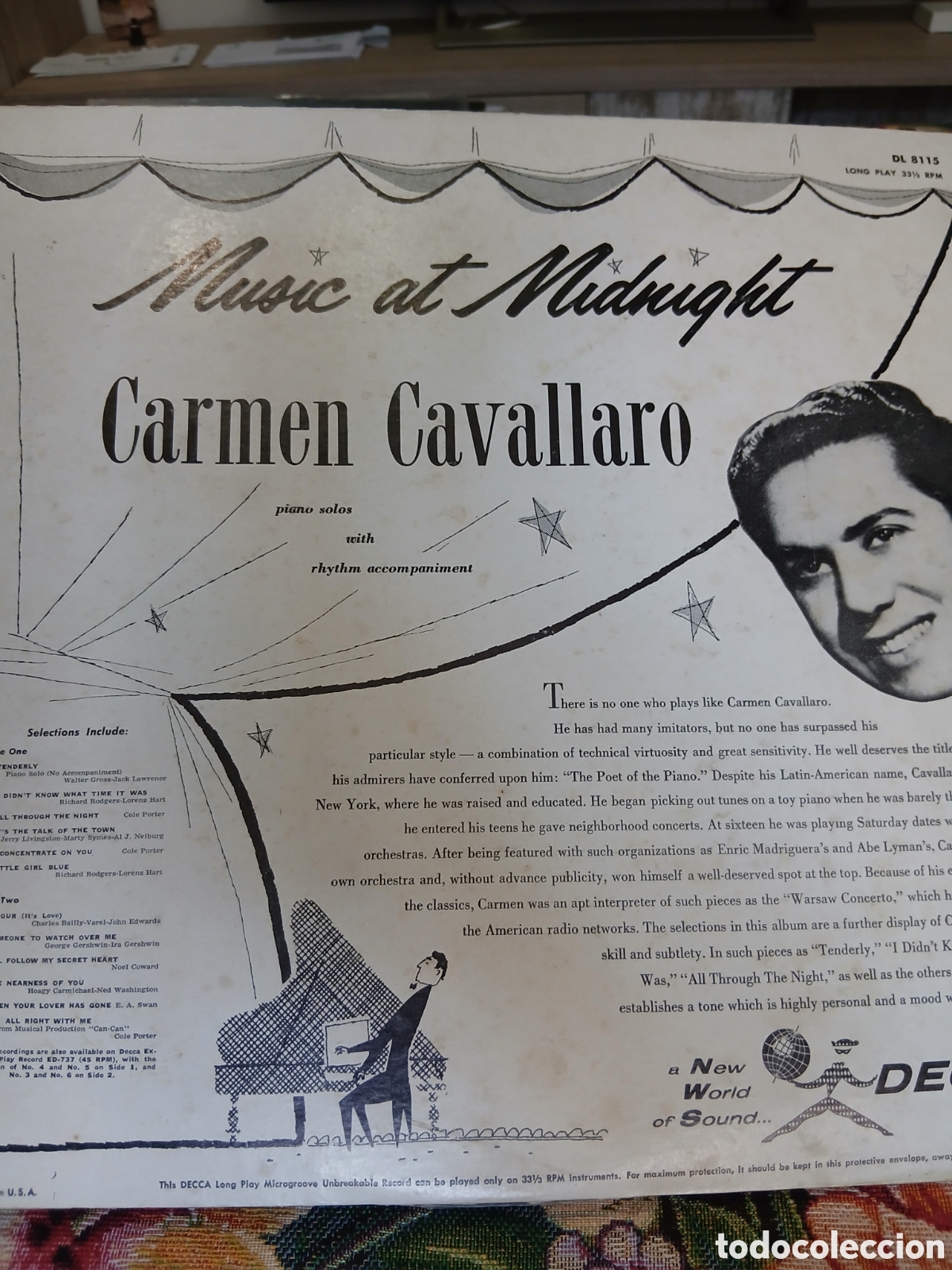 Discos de vinilo: Disco Lp Vinilo Carmen Cavallaro - Foto 2