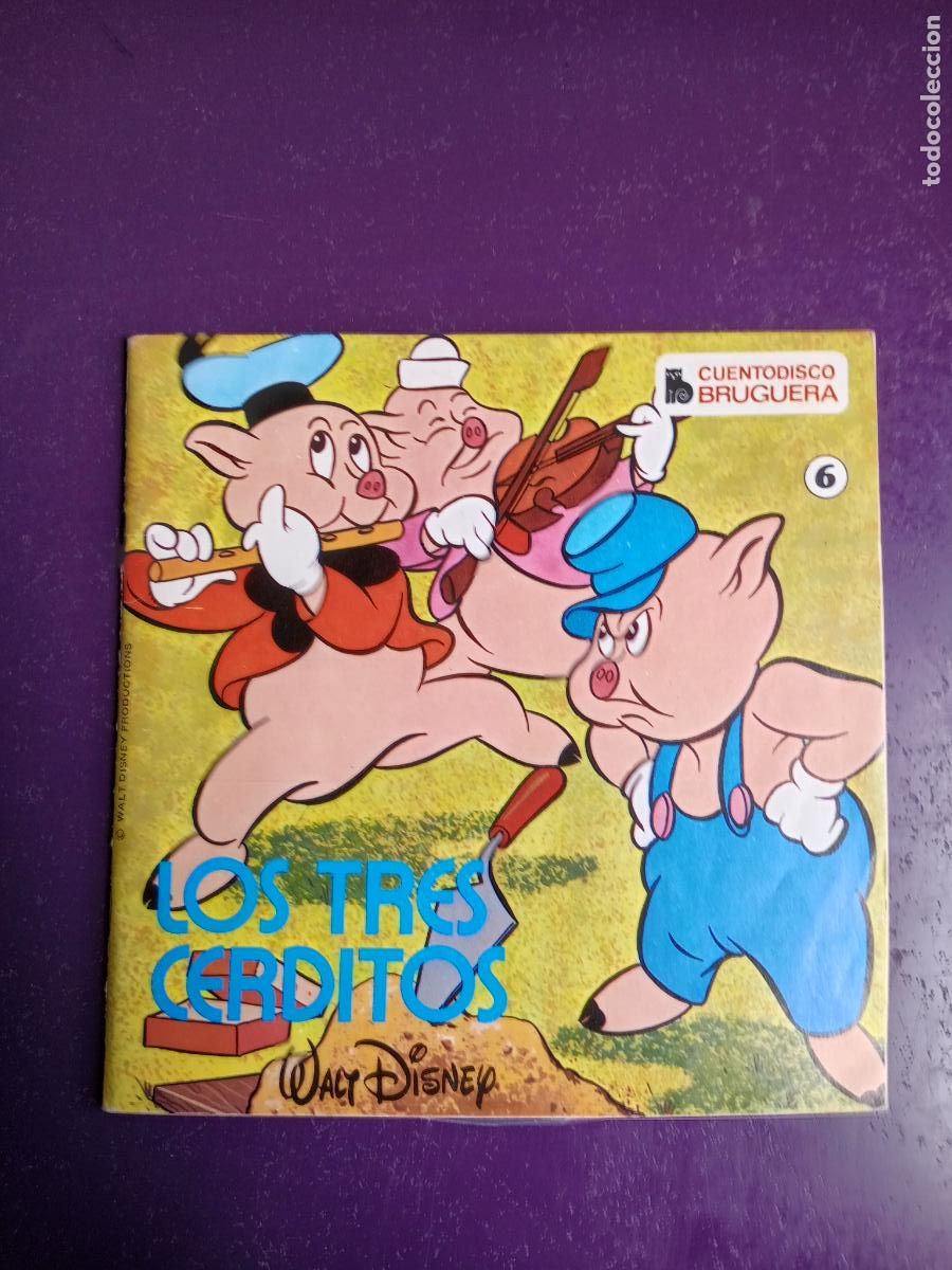 Discos de vinilo: LOS TRES CERDITOS - Sg DISNEY HISPAVOX BRUGUERA 1967 - POCO USO - CUENTO Y MUSICA