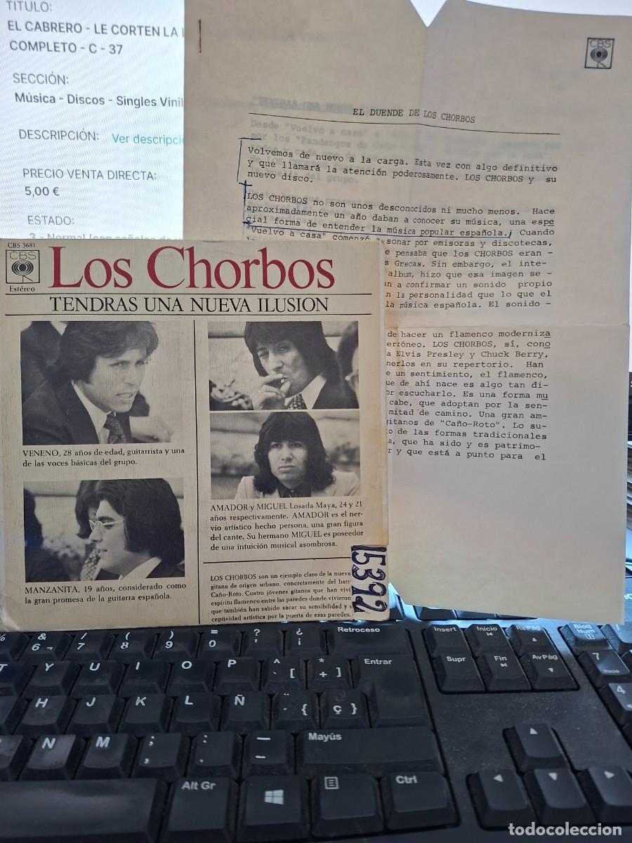 Discos de vinilo: LOS CHORBOS - TENDRAS UNA NUEVA ILUSION - SINGLE DE VINILO RUMBAS PROMOCIONAL COMPLETO - C - 37