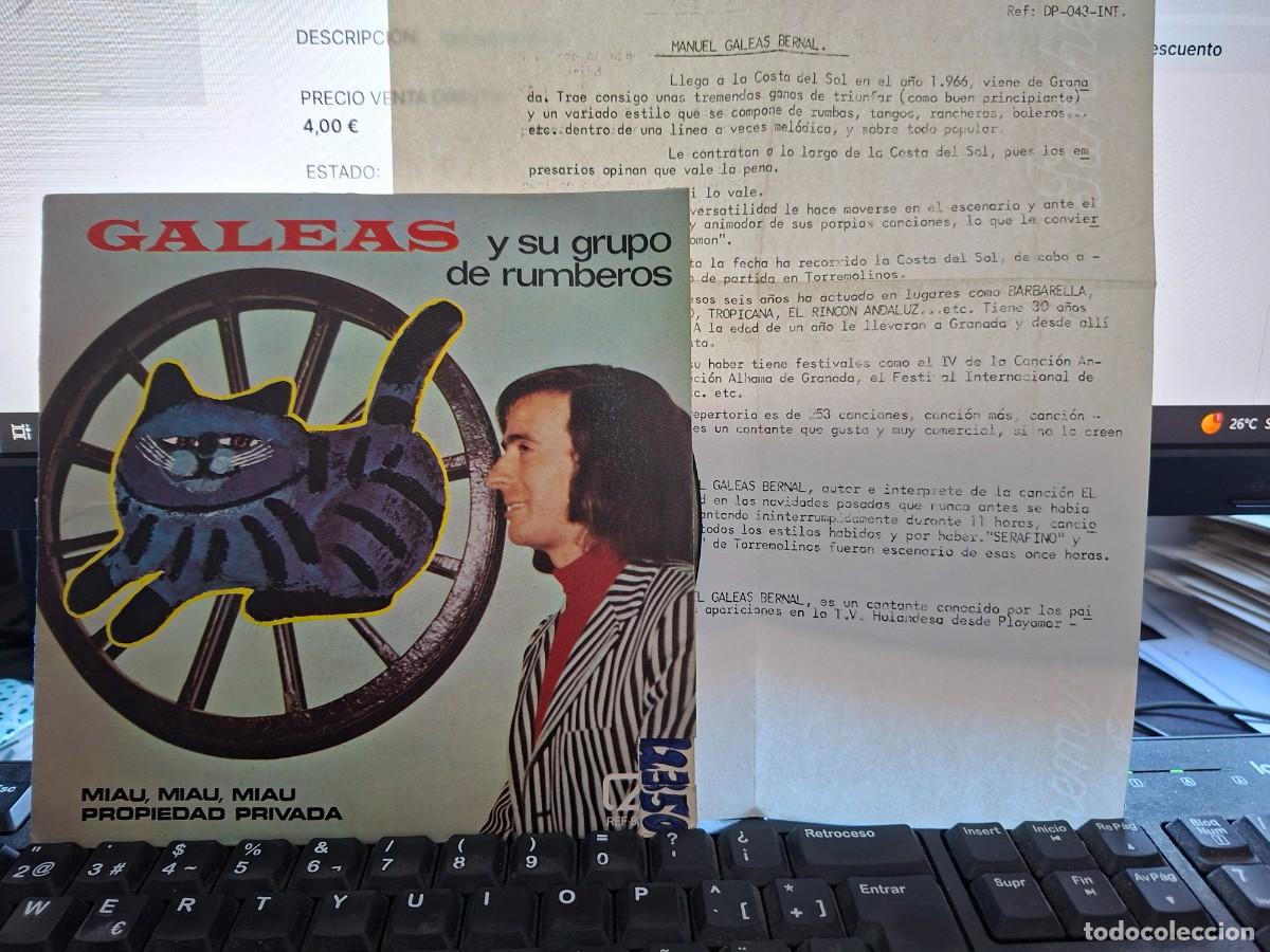 Discos de vinilo: GALEAS Y SU GRUPO DE RUMBEROS - MOAU MIAU MIAU - SINGLE DE VINILO PROMOCIONAL COMPLETO - C - 37