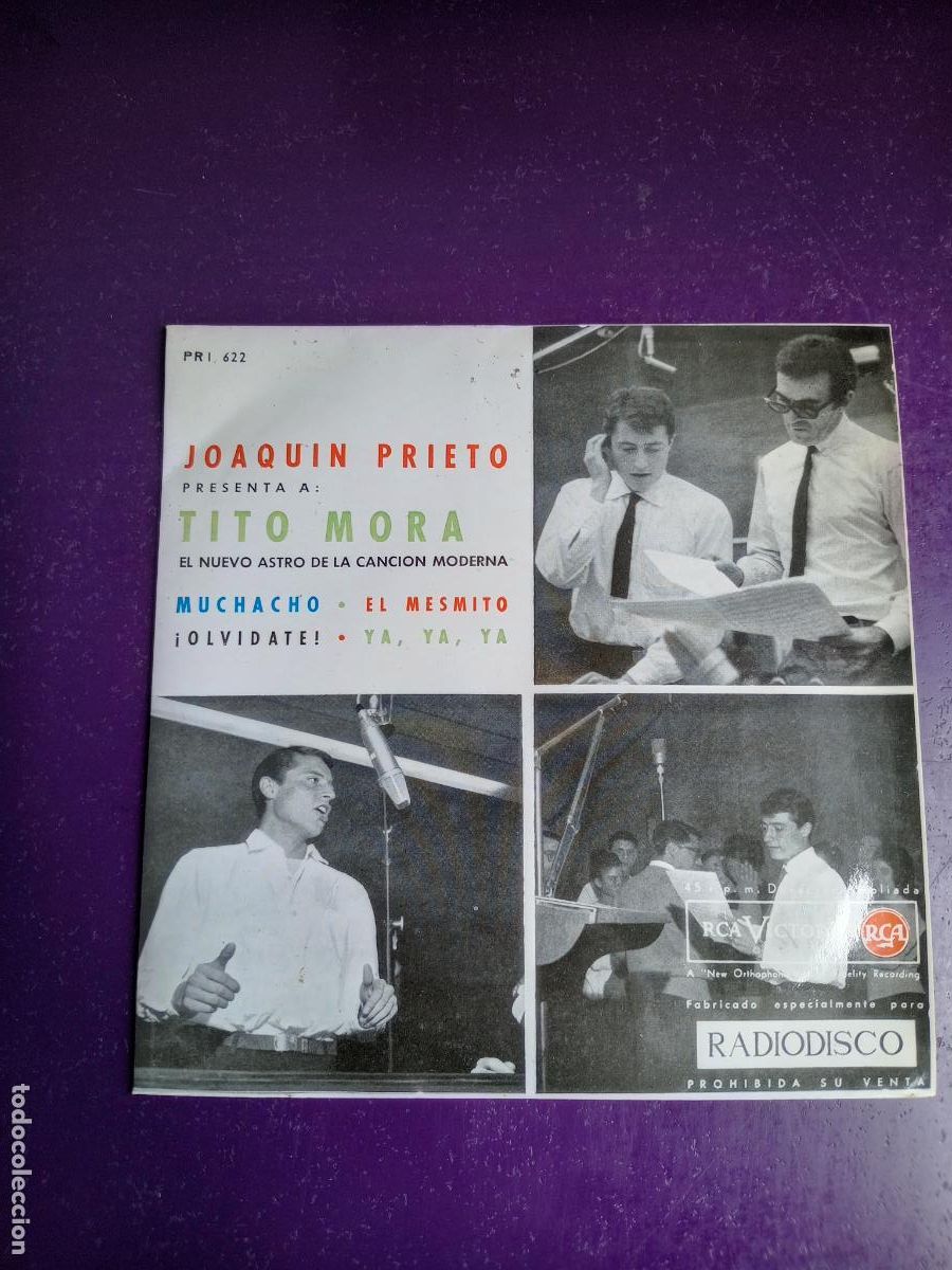 Discos de vinilo: Tito Mora &ndash; Muchacho +3 - EP RCA 1962 PROMO - POP 60'S - SIN APENAS USO
