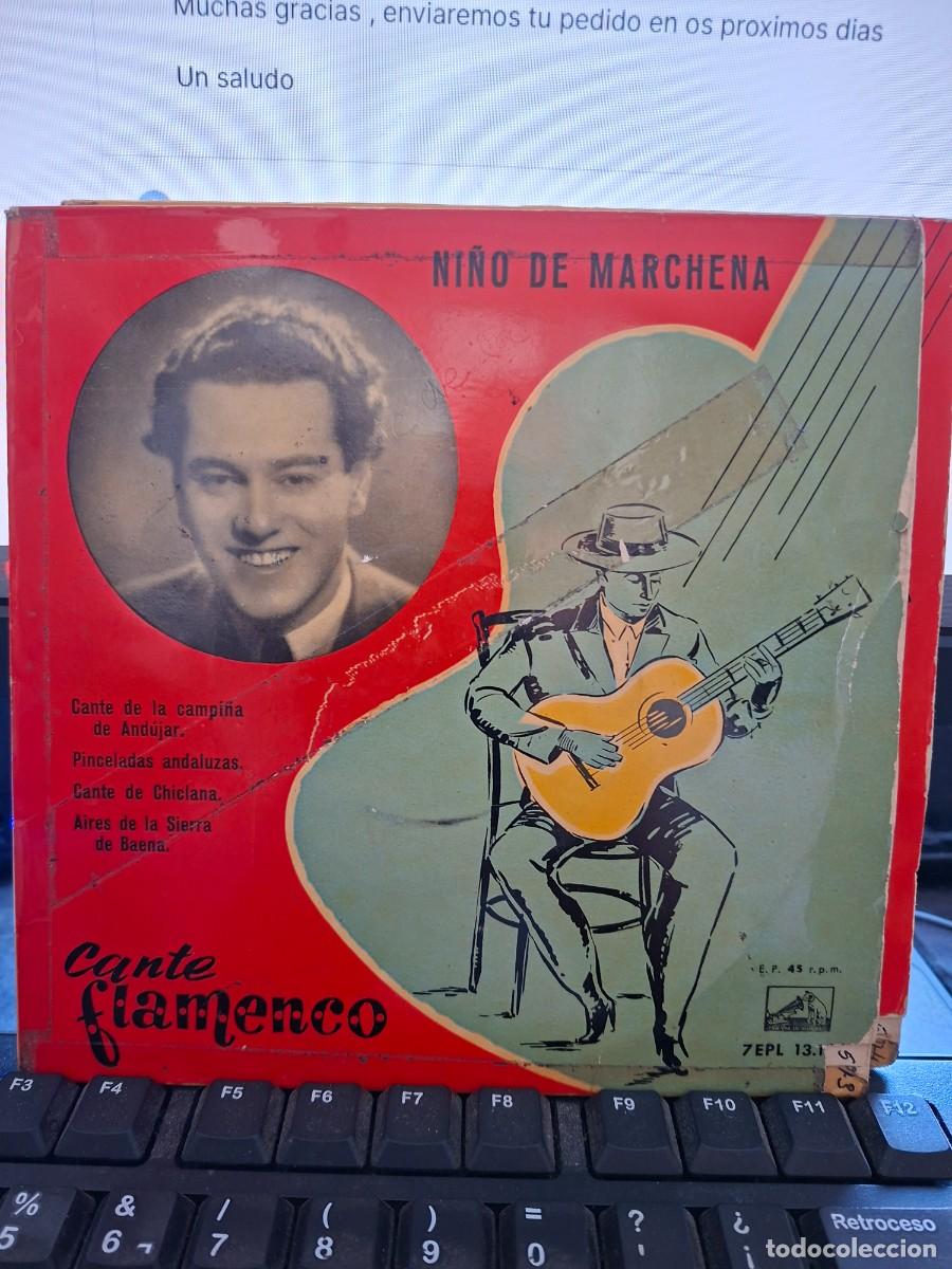 Discos de vinilo: NI&Ntilde;O DE MARCHENA CANTE DE LA CAMPI&Ntilde;A DE ANDUJAR - EP DE VINILO RECOSTRUCCION TECNICA DE 1958