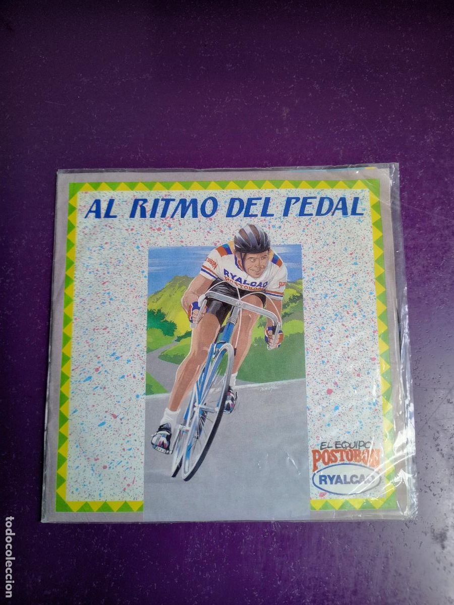 Discos de vinilo: Gabriel Romero + seleccion Colombia ciclismo &lrm;&ndash; Al Ritmo Del Pedal - Sg POSTOBON 1991 - POSTER