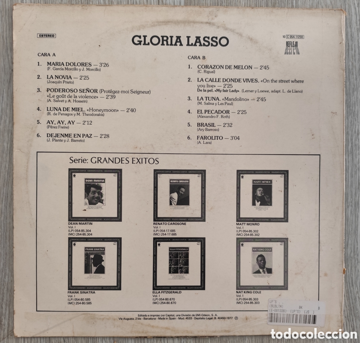 Discos de vinilo: GLORIA LASSO - GRANDES EXITOS - Foto 3