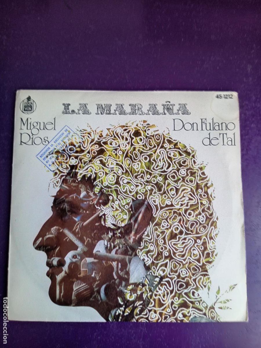 Discos de vinilo: Miguel R&iacute;os &lrm;&ndash; La Mara&ntilde;a - Sg HISPAVOX 1975 - ROCK PROGRESIVO HIPPY, SIN APENAS USO EN VINILO