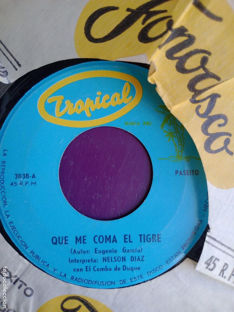 Discos de vinilo: Nelson Diaz + Combo De Duque &lrm;&ndash; Que Me Coma El Tigre - Sg TROPICAL VENEZUELA 197? - CUMBIA, PORRO