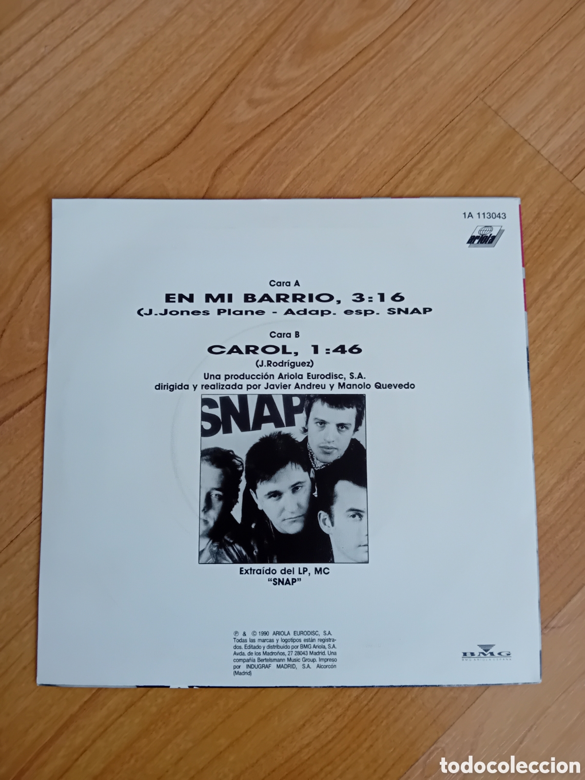 Discos de vinilo: SNAP. EN MI BARRIO. CAROL - Foto 2