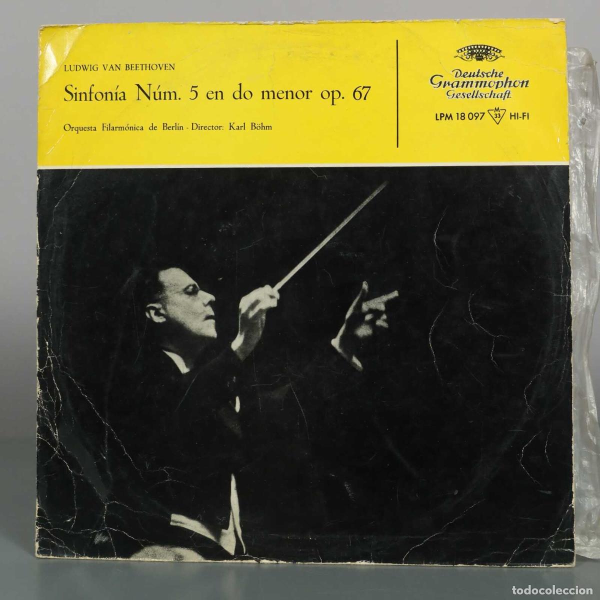 Discos de vinilo: LP. Ludwig van Beethoven - Sinfon&iacute;a N.&ordm; 5 en do menor Op. 67 - Orquesta Filarm&oacute;nica de Berl&iacute;n BOHM
