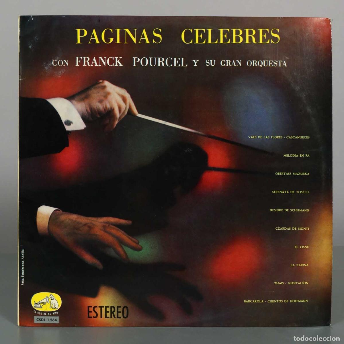 Discos de vinilo: LP. P&aacute;ginas C&eacute;lebres - Franck Pourcel y su Gran Orquesta - La Voz de su Amo