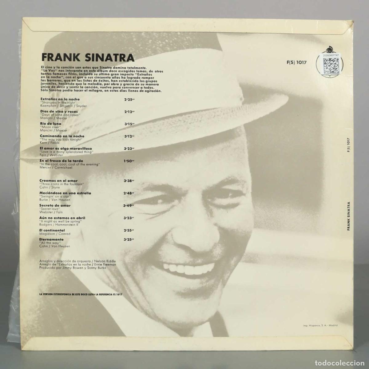 Discos de vinilo: LP. Extra&ntilde;os En La Noche Y Otros &Eacute;xitos De Pel&iacute;culas - Frank Sinatra - Foto 2