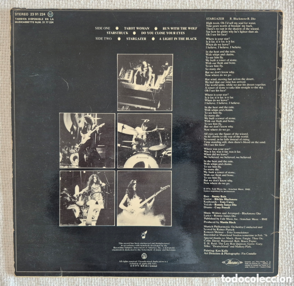 Discos de vinilo: Vinilo Rainbow Rising 1976 Spain - Foto 2