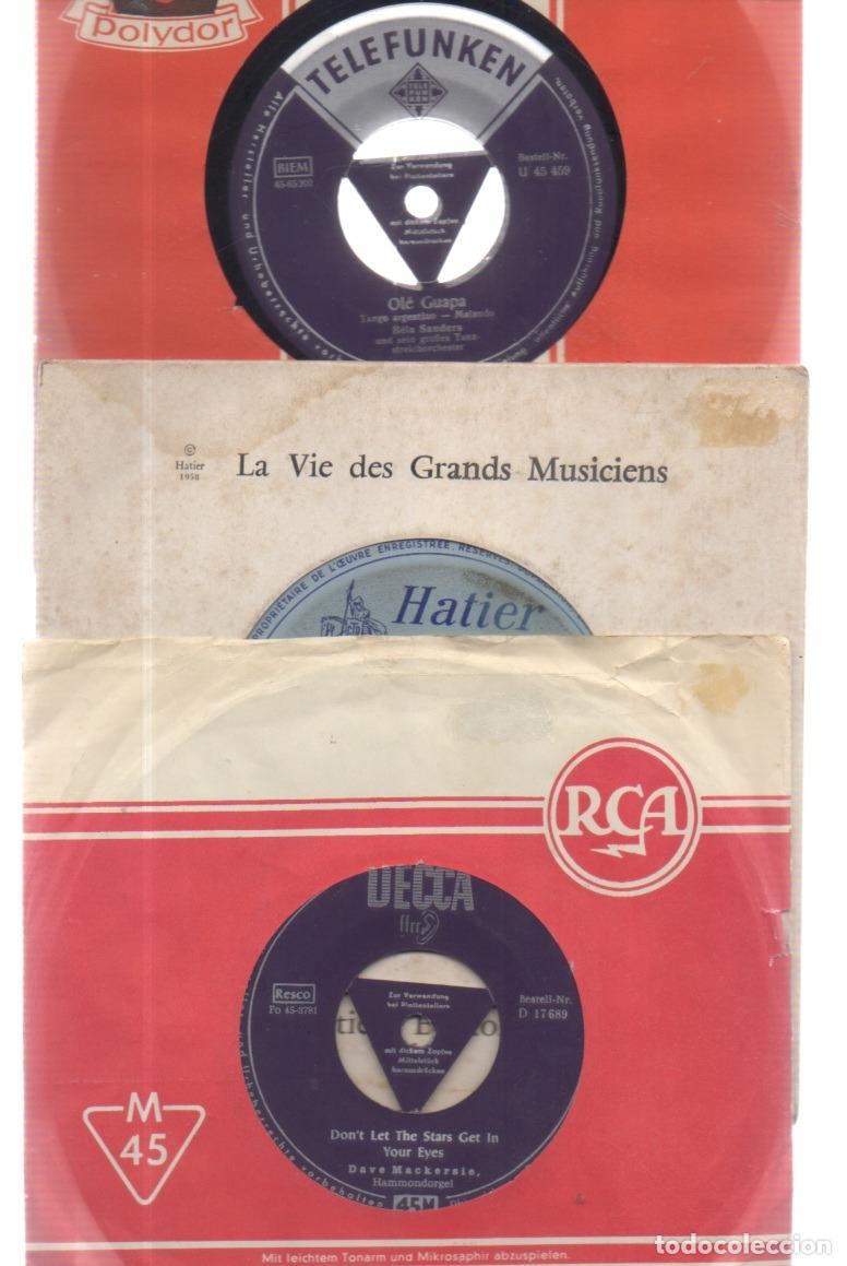Discos de vinil: LOTE 3 DISCOS VINILO, E.P. SINGLES , 45 R.P.M. = LUNA ROSSA , MOZART , DAVE MACKERSIE