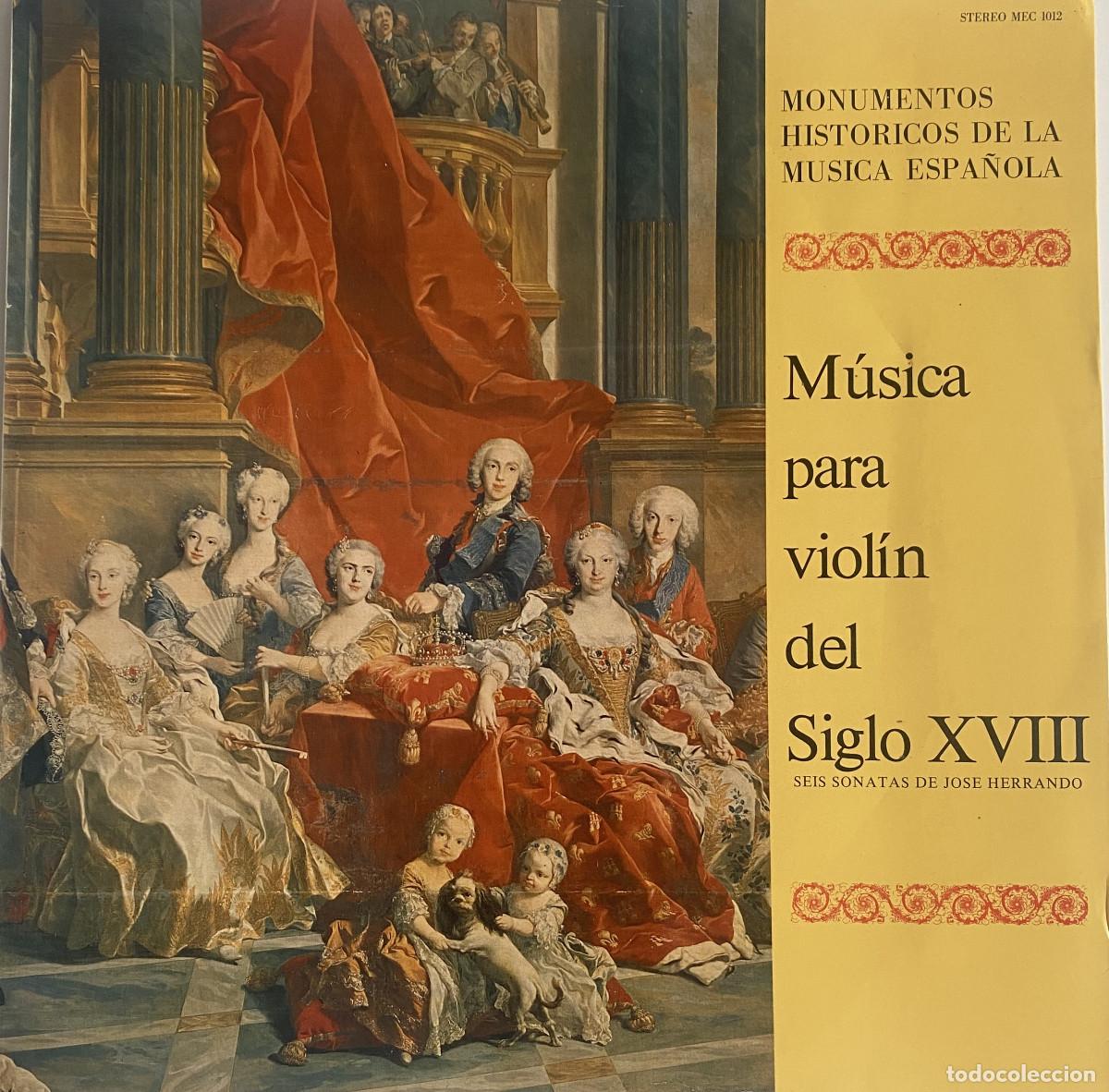 Discos de vinilo: MUSICA PARA VIOLIN DEL SIGLO XVIII - SEIS SONATAS DE JOSE HERRANDO - J.SALVADOR - H.PUIG