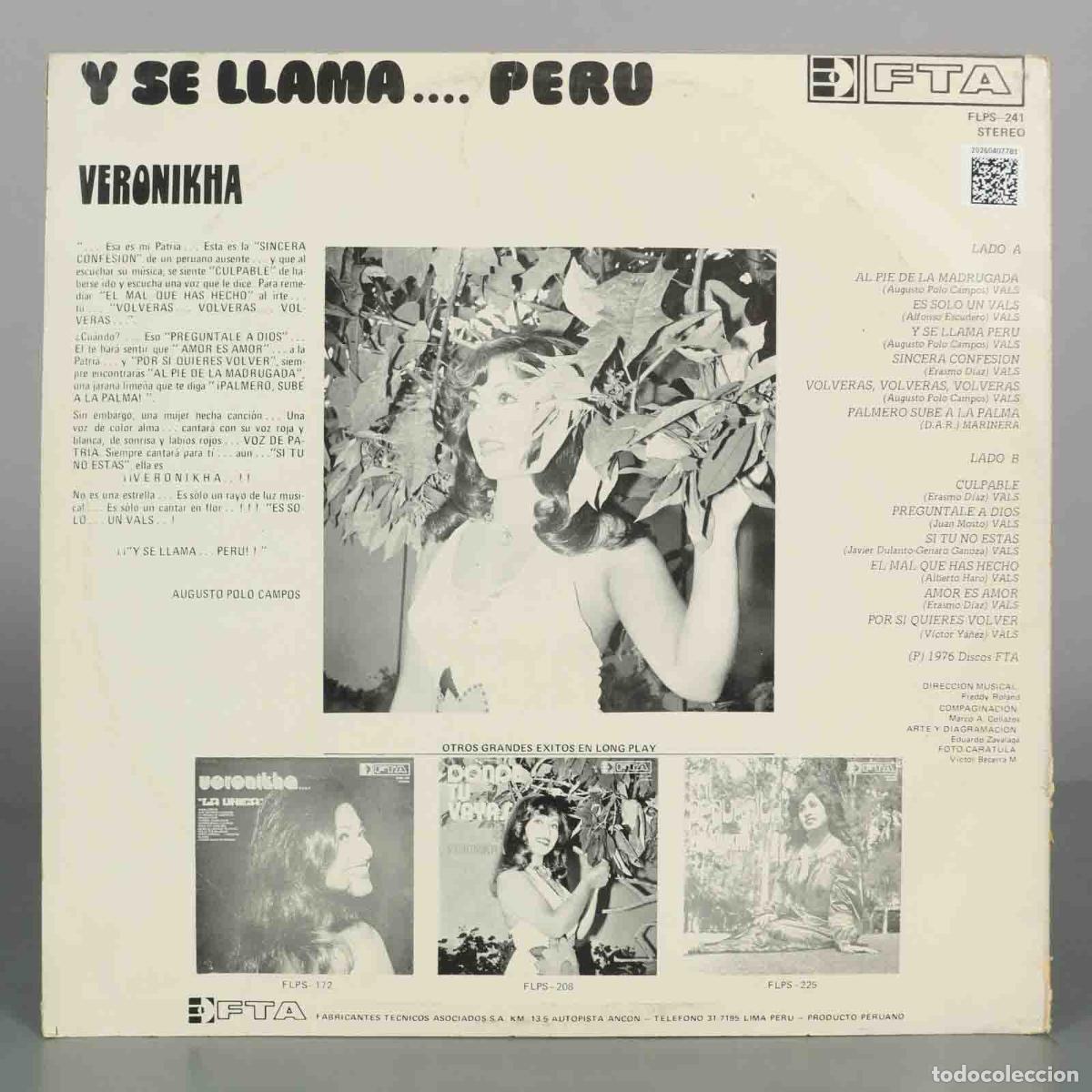Discos de vinilo: LP. Y Se Llama... Per&uacute; - Veronikha - Foto 2
