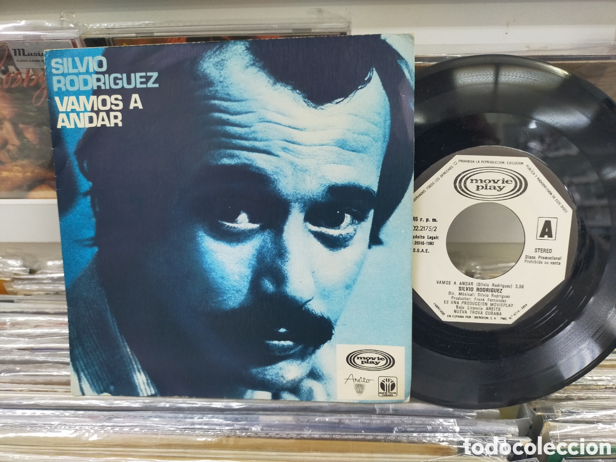 Discos de vinilo: Silvio Rodr&iacute;guez single promocional vamos a andar Espa&ntilde;a 1980