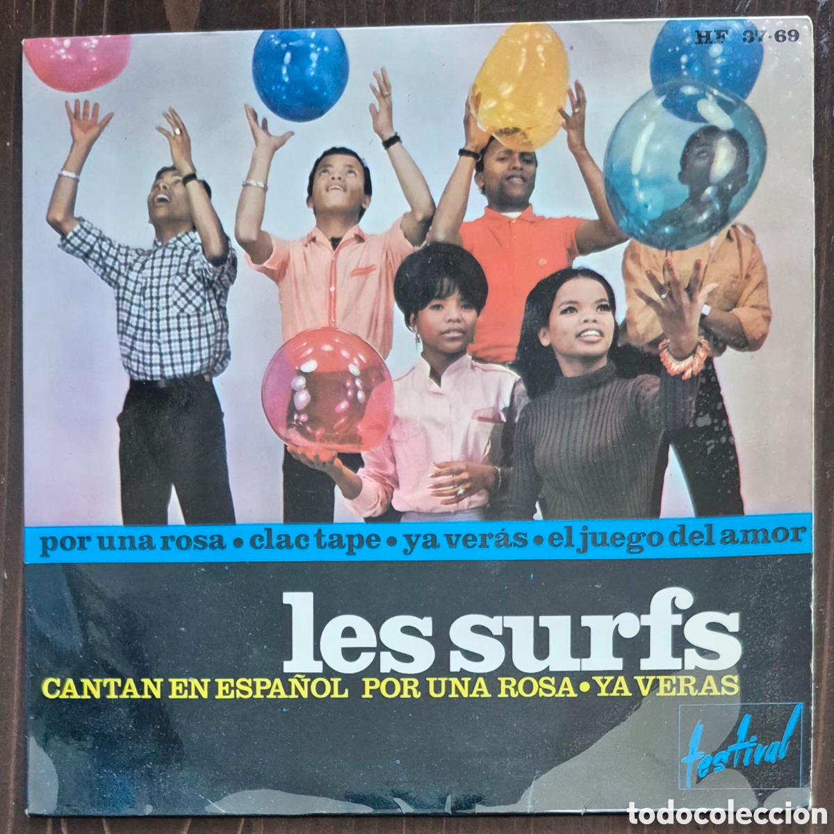 Discos de vinilo: EP - LES SURFS - CANTAN EN ESPA&Ntilde;OL: POR UNA ROSA - 1965 ESPA&Ntilde;A