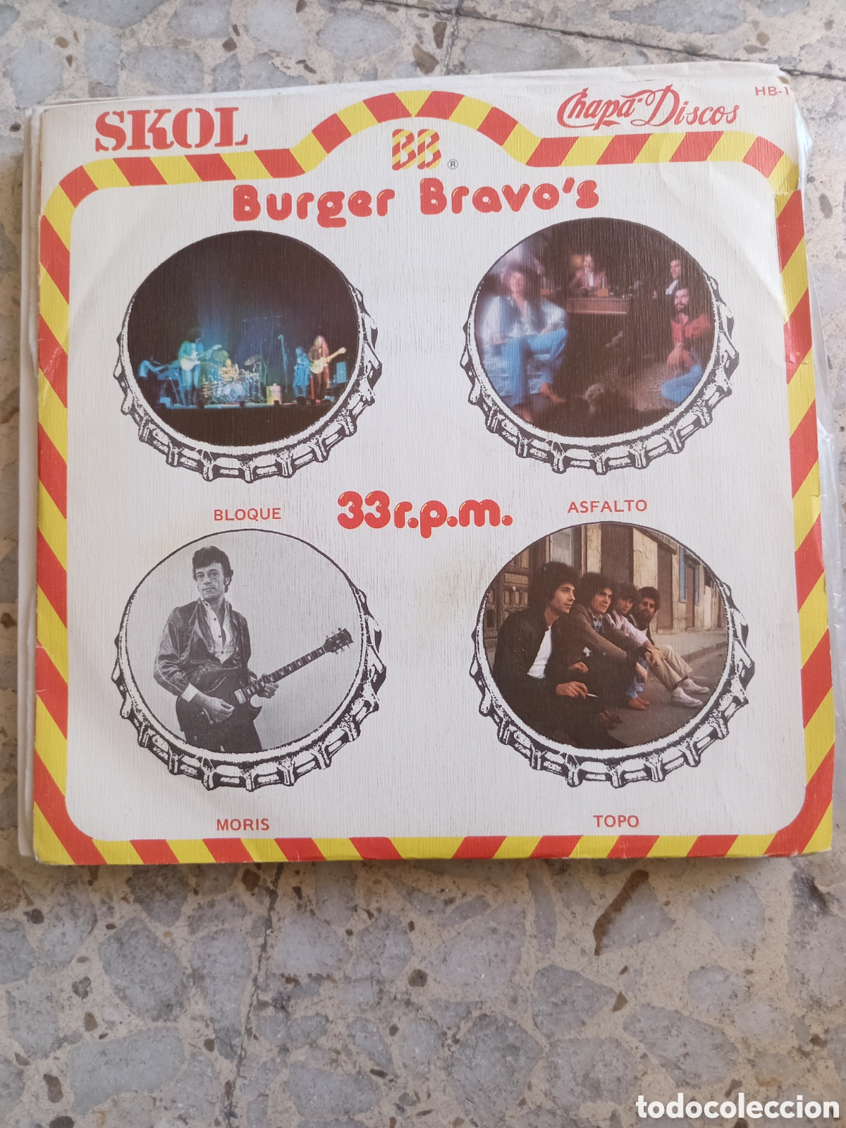 Discos de vinilo: EP ASFALTO BLOQUE MORIS TOPO SKOL CHAPA BURGER BRAVO&acute;S 1979 PROMO
