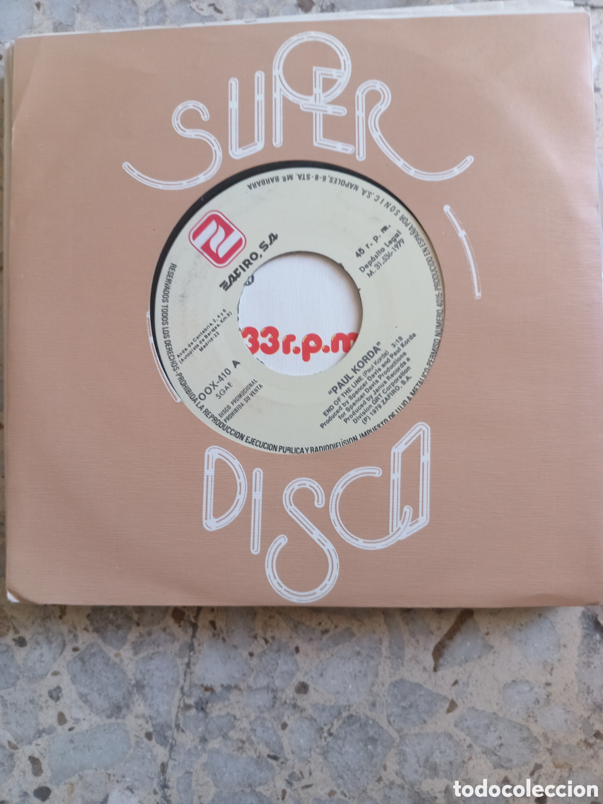 Discos de vinilo: SGL PAUL KORDA END OF THE LINE MANHATTAN 1979 PROMO