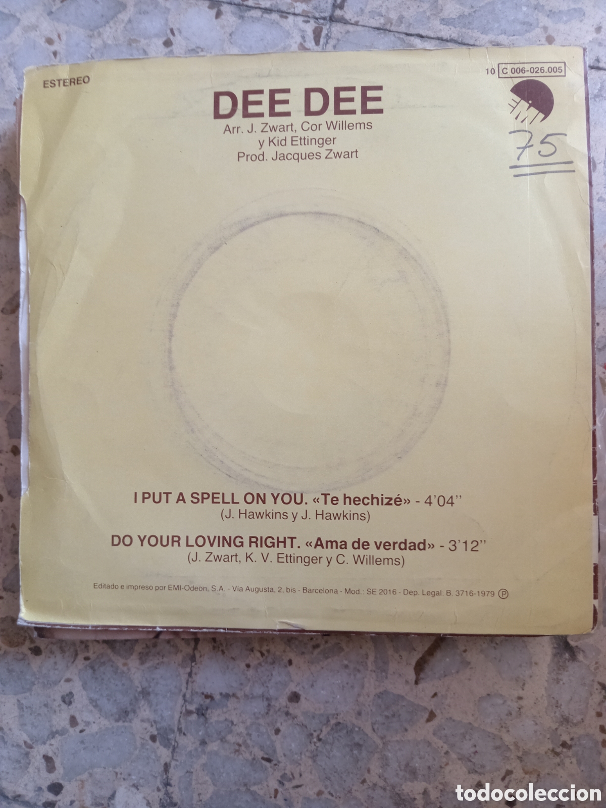 Discos de vinilo: SGL DEE DEE TE HECHICE 1979 - Foto 2