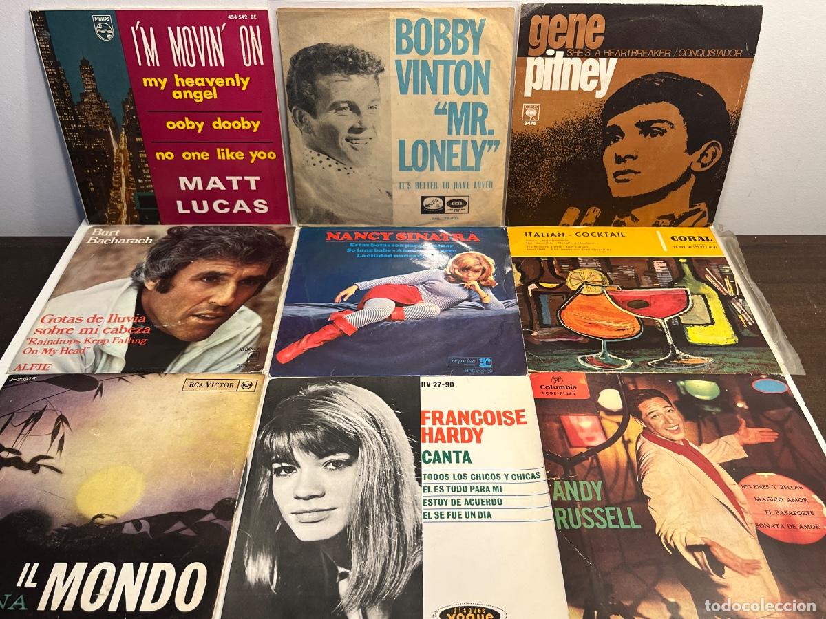 Discos de vinilo: Lote 9 singles mel&oacute;dicos Sinatra Hary Fontana Pitney Vinton Bacharach