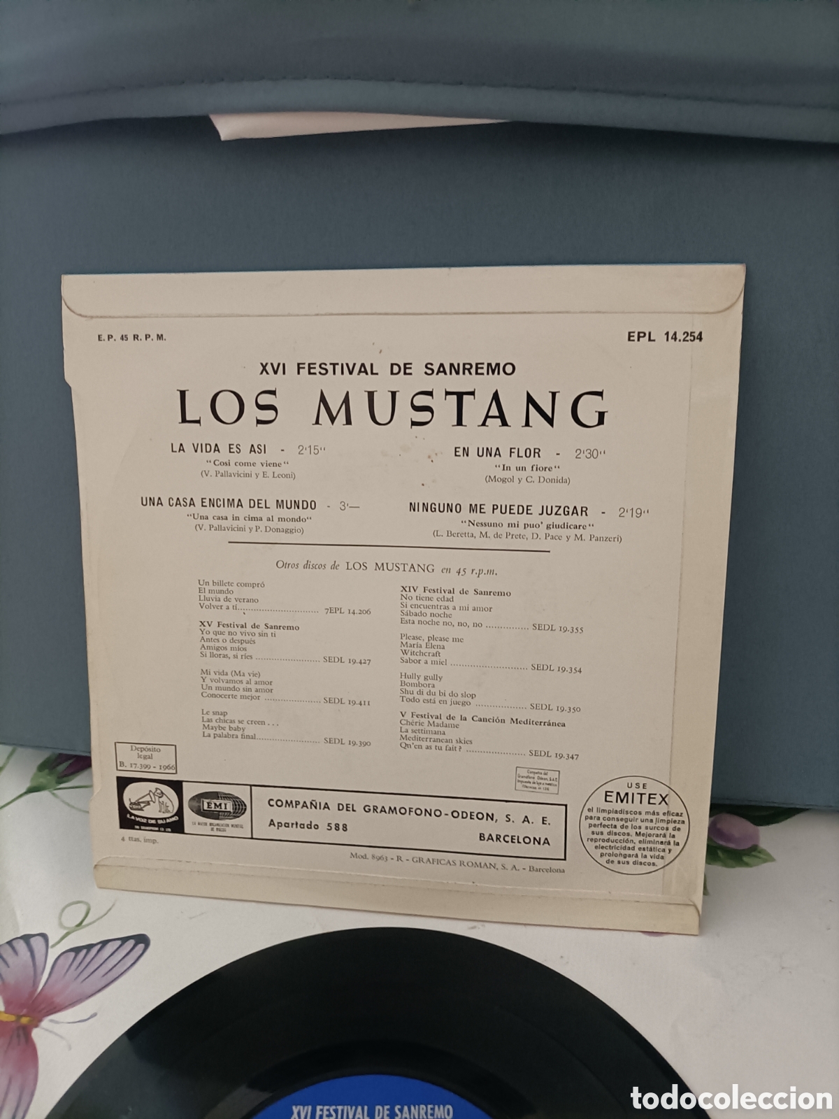 Discos de vinilo: Single,Vintage,Los Mustang - Foto 3