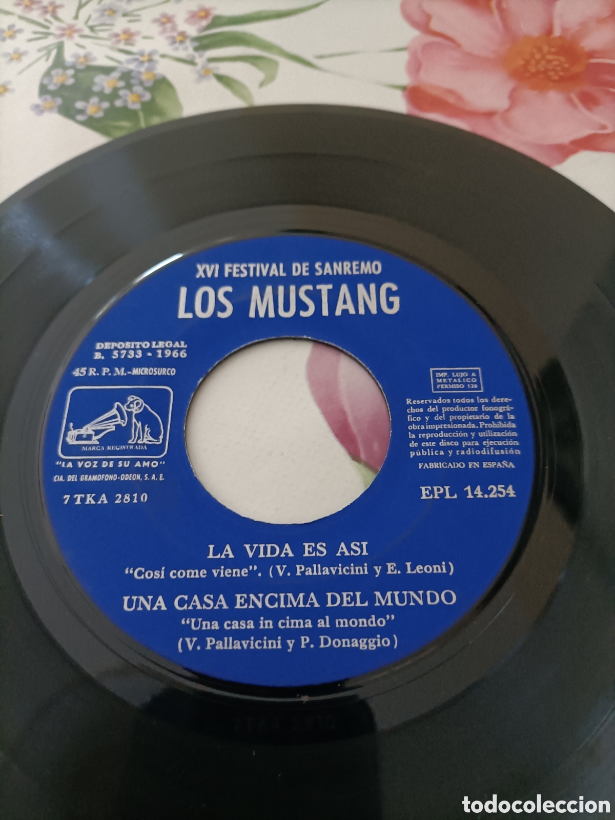 Discos de vinilo: Single,Vintage,Los Mustang - Foto 4