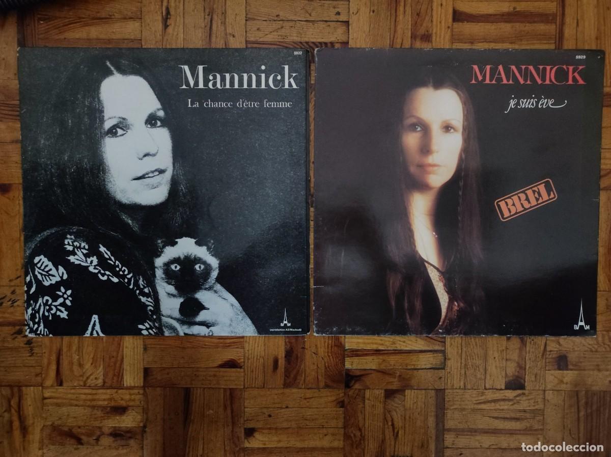 Discos de vinilo: Lote 2 Vinilos LP - Mannick (Chanson Fran&ccedil;aise) - &rdquo;La chance d'&ecirc;tre femme&rdquo; y &rdquo;Je suis &Egrave;ve&rdquo;