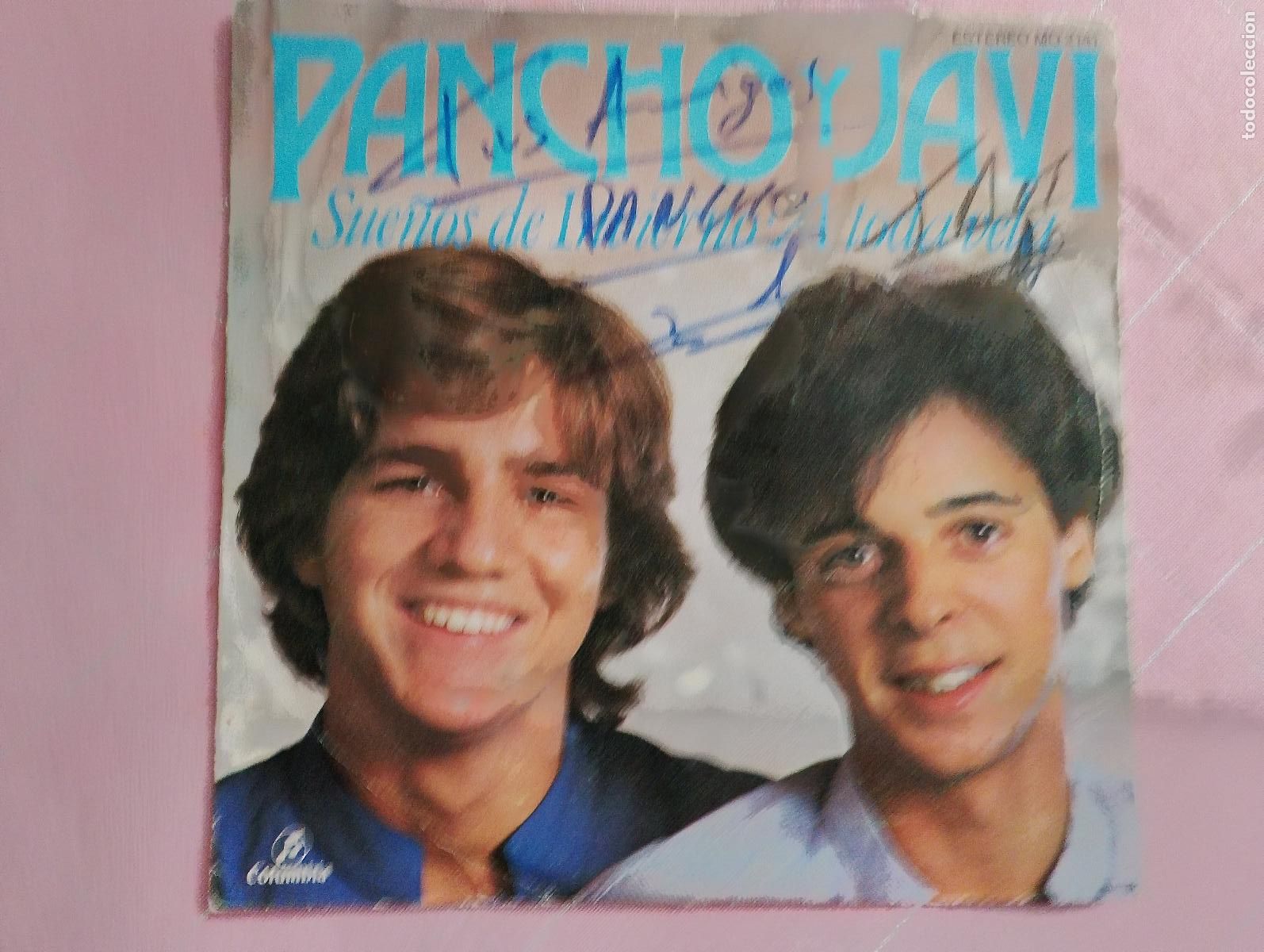 Discos de vinilo: Pancho Y Javi &lrm;&ndash; Sue&ntilde;os De Invierno / A Toda Vela,firmado por los dos artistas de verano azul