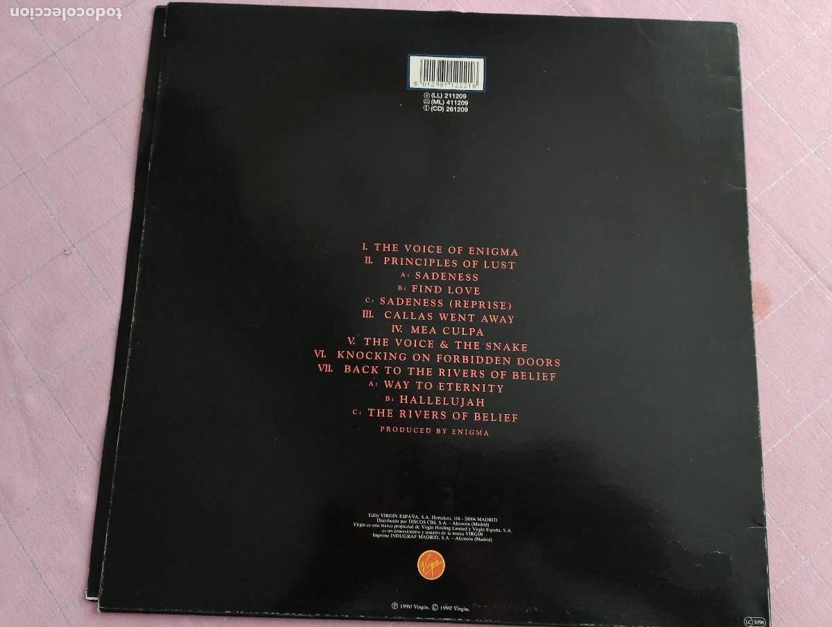 Discos de vinilo: Enigma &ndash; MCMXC a.D., ed espa&ntilde;ola, 1990 - Foto 6