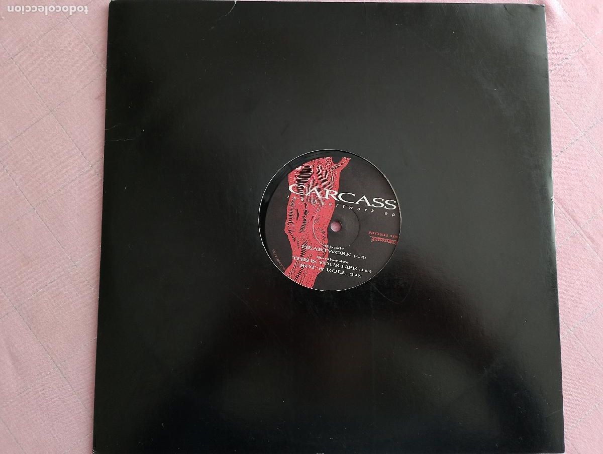 Discos de vinilo: Carcass - The Heartwork EP (Earache) 12&rdquo;, EP, UK, 1994 Rock Death Metal, portada generica