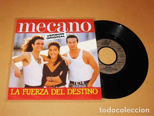 Vinyl records: MECANO - LA FUERZA DEL DESTINO / UN A&Ntilde;O MAS - SINGLE - 1990 - 2 HITS EN ESTE DISCO