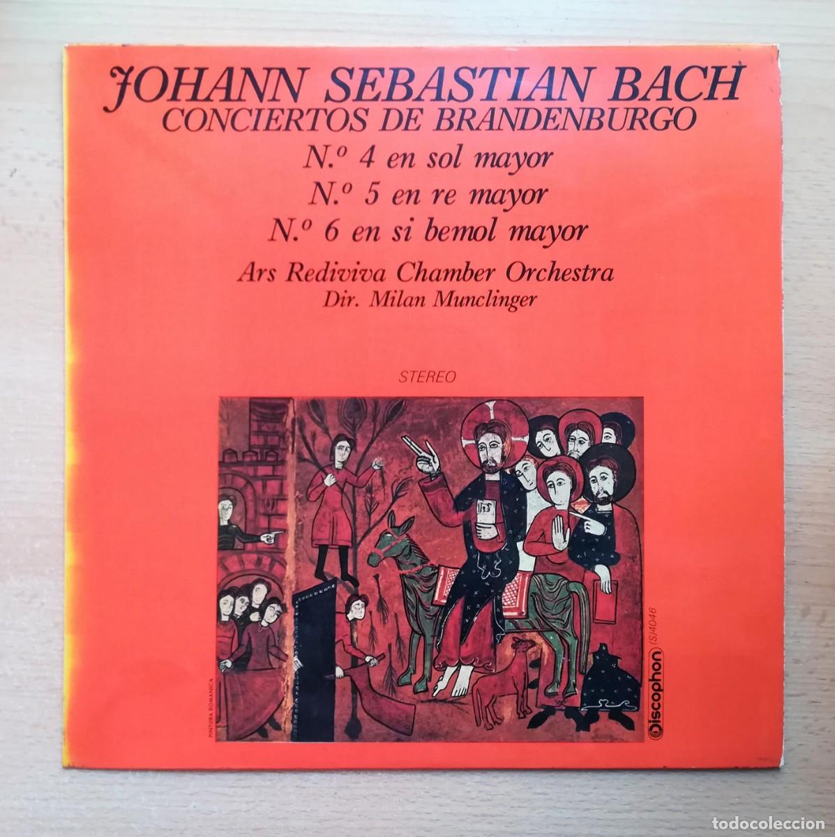 Discos de vinilo: LP Johan Sebastian Bach. Conciertos de Brandenburgo 4, 5 y 6. Rediviva Chamber Or. Milan Munclinger.