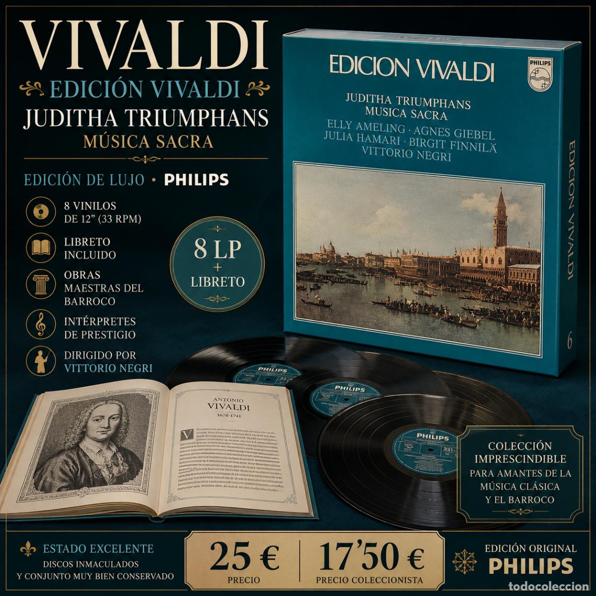 Discos de vinilo: VIVALDI | JUDITHA TRIUMPHANS | 8 LP + LIBRETO | PHILIPS EDICI&Oacute;N DE LUJO