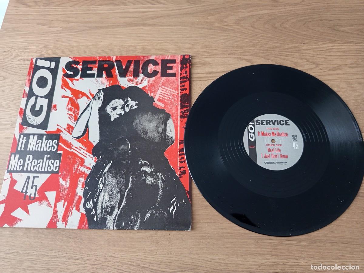 Discos de vinilo: GENIAL MAXI UK. GO ! SERVICE / IT MAKES ME AEALISE / SELLO DREAMWORLD DREAM 003 / A&Ntilde;O 1985