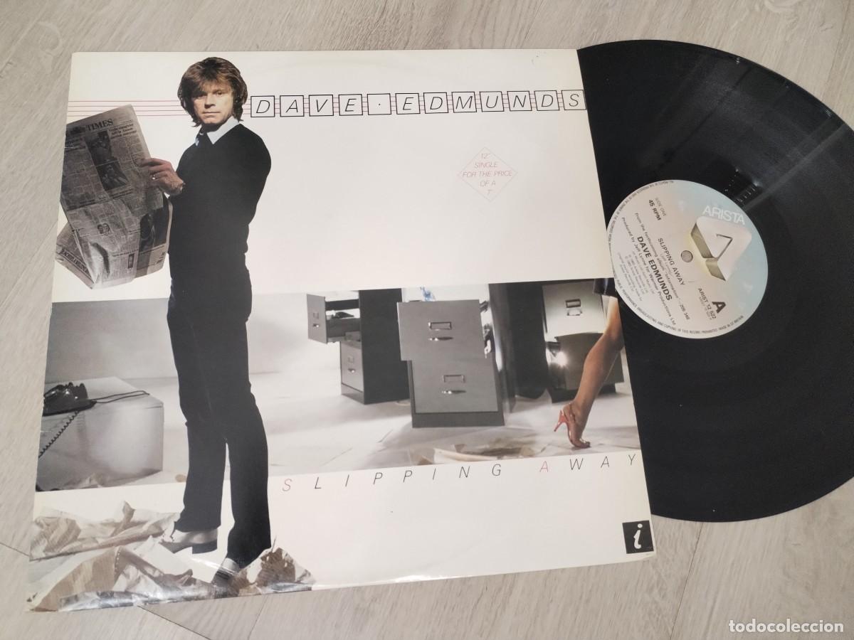 Discos de vinilo: DAVE EDMUNDS - SLIPPING AWAY ..MAXISINGLE - ARISTA DE 1983 - EDICION U.K - MUY RARO..BUEN ESTADO