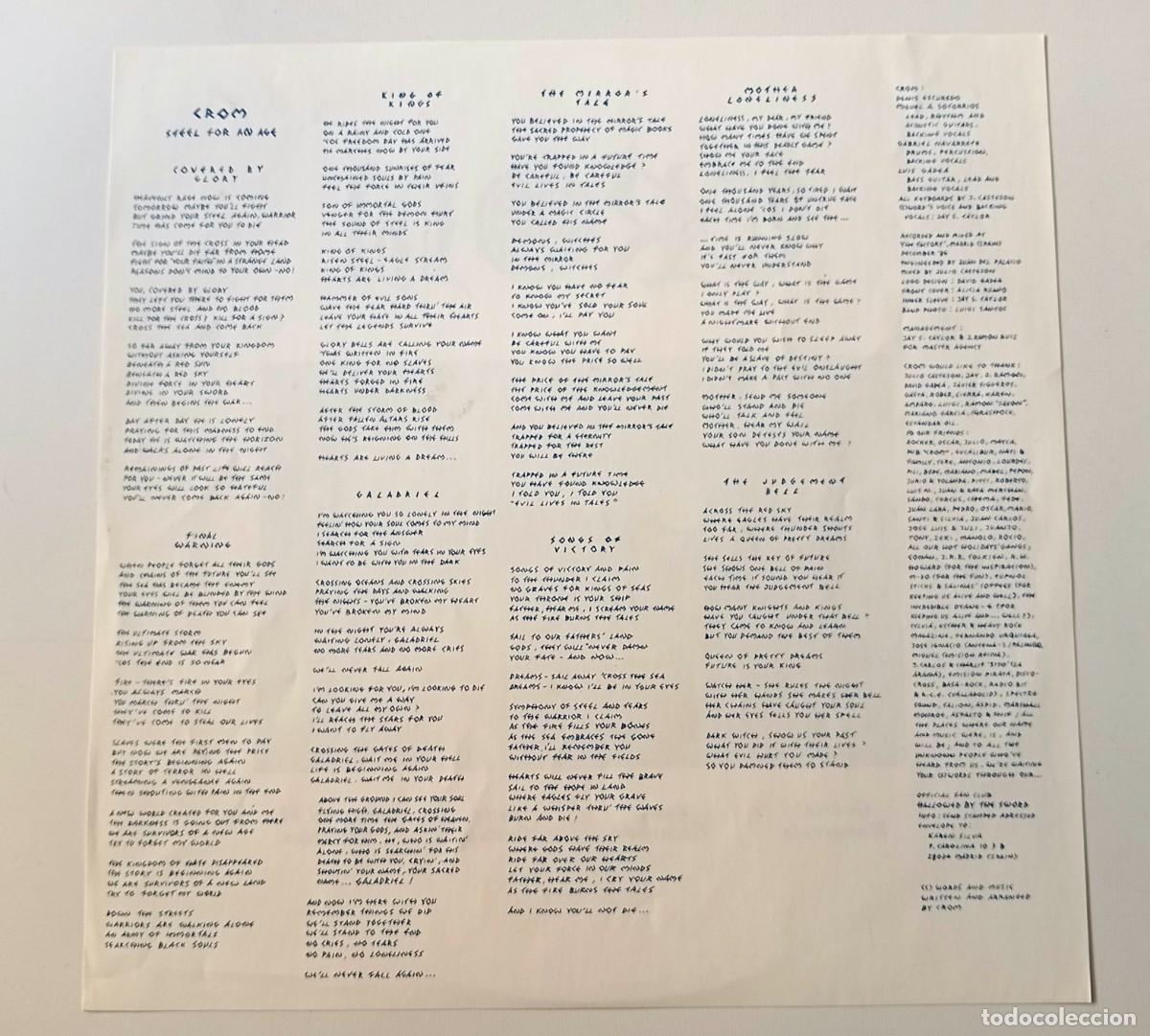 Discos de vinilo: LP CROM - STEEL FOR AN AGE - Foto 5